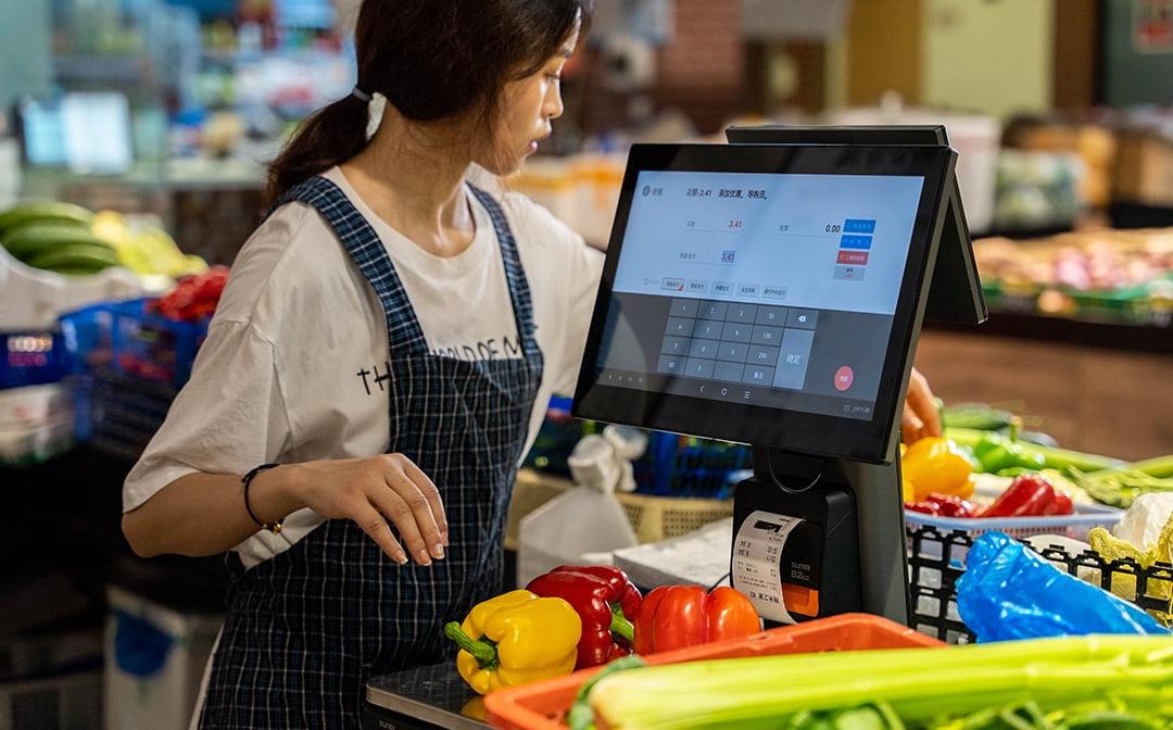 蓝冠注册生鲜店收银系统