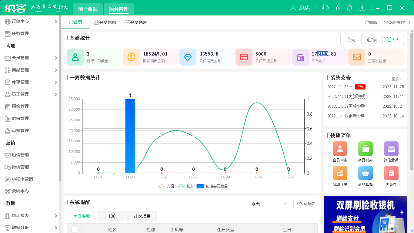 蓝冠注册宠物店收银系统