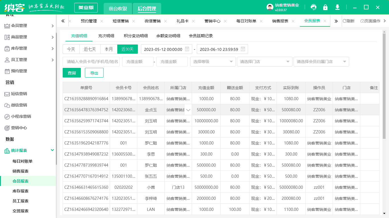 美容店管理系统