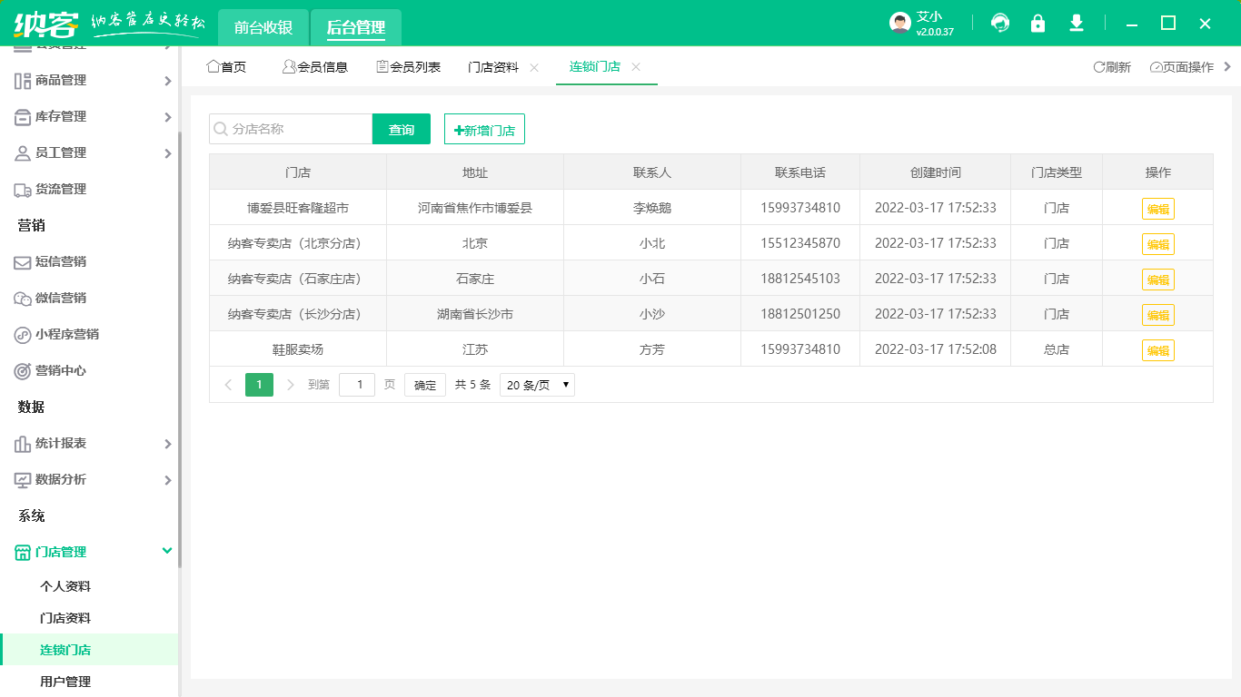 连锁门店管理系统